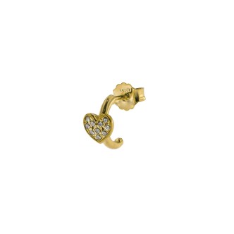 1 - Monorecchino cuore con zirconi Rue des Mille ORZ-EAR CUO AU Argento 925 collezione Stardust