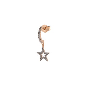 1 - Star single earring with zircons Rue des Mille ORZ-FA TR STE Silver 925 Stardust collection