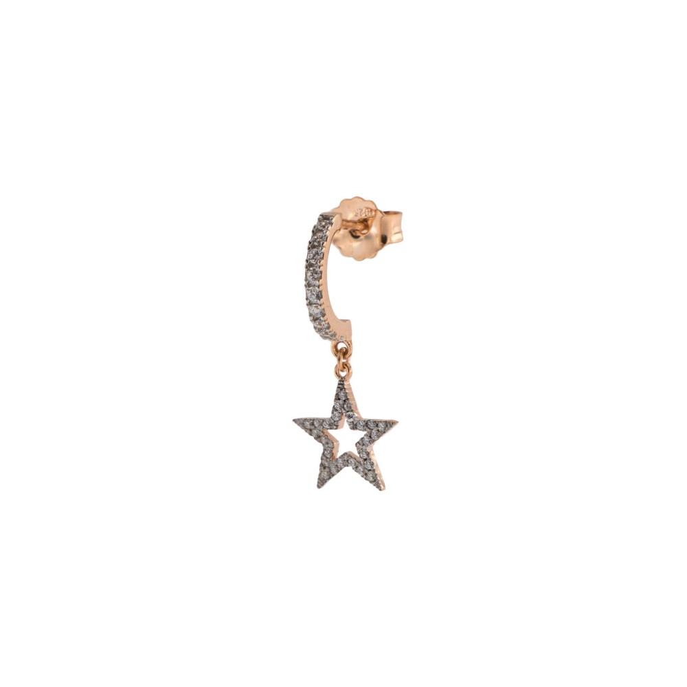 1 - Star single earring with zircons Rue des Mille ORZ-FA TR STE Silver 925 Stardust collection