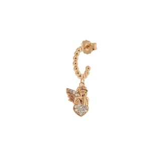 1 - Single earring angel with zircons Rue des Mille ORZ-007 ANG 925 silver Stardust collection