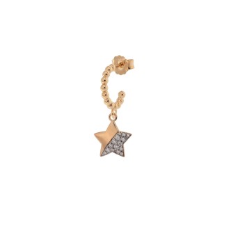 1 - Star single earring with zircons Rue des Mille ORZ-007 STE 925 silver Stardust collection