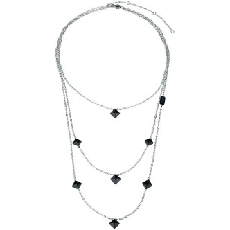 1 - Breil Rockers TJ2813 steel IP Black woman necklace with studs