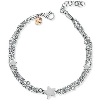 1 - Bracciale Ops Object in acciaio con piccoli cristalli collezione Star OPSBR-522