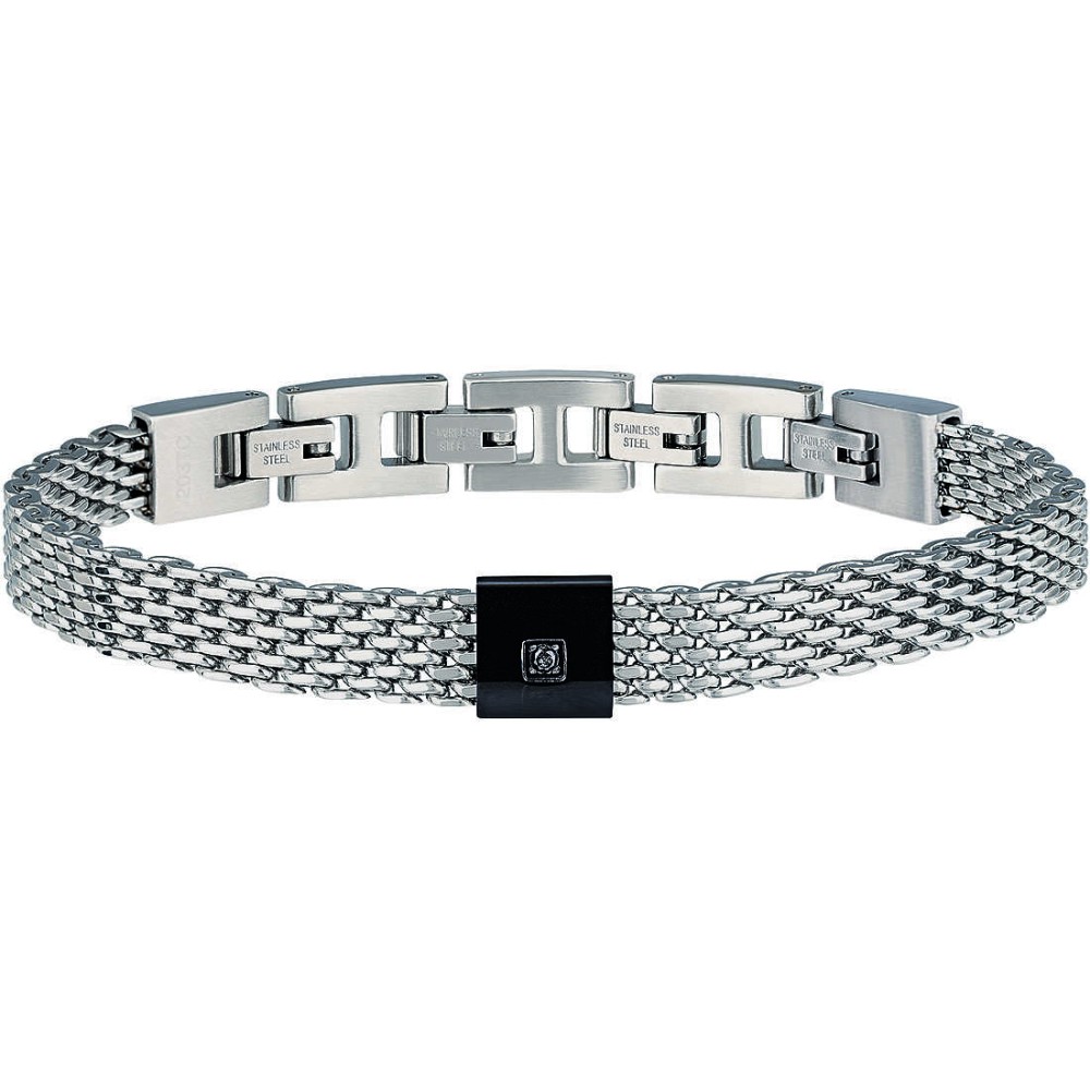 1 - Breil Black Diamond TJ2955 steel man bracelet with diamond