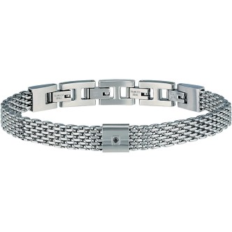 1 - Bracciale uomo Breil Black Diamond TJ2954 acciaio con diamante