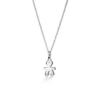 1 - Le Bebè LBB151 Baby Necklace White Gold with diamonds pave