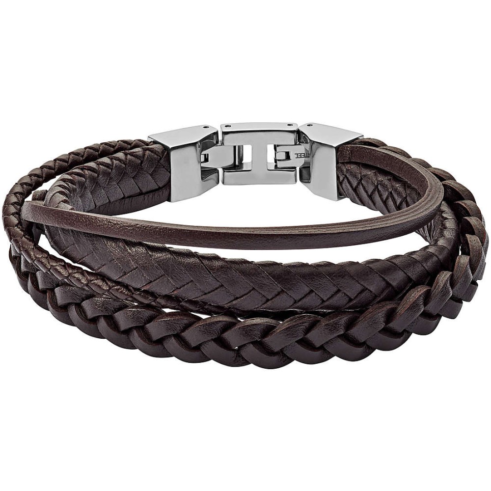 1 - Fossil men's leather bracelet JF03190040 Vintage Casual collection