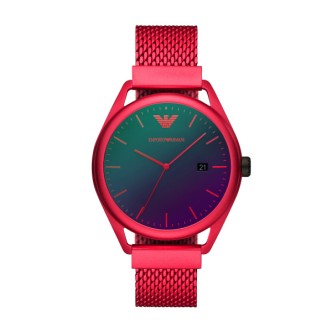 1 - Orologio solo tempo uomo Emporio Armani Holiday AR11329 acciaio colore rosso