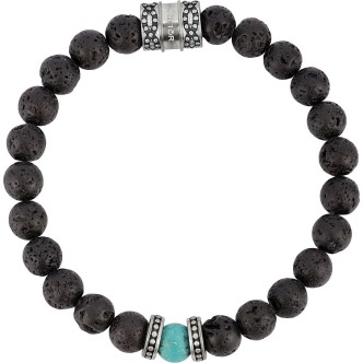 1 - Bracelet Sector stones homme SALV27 acier de la collection Rude