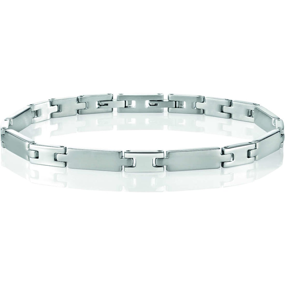 1 - Basic Sector men's bracelet in polished and satin steel SZS33