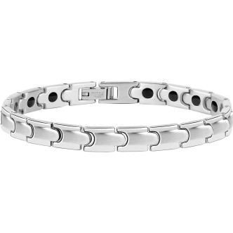 1 - Basic Sector men's bracelet in polished and satin steel SZS38