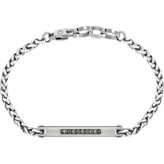 1 - Basic Sector men's steel bracelet with zircons SZS44