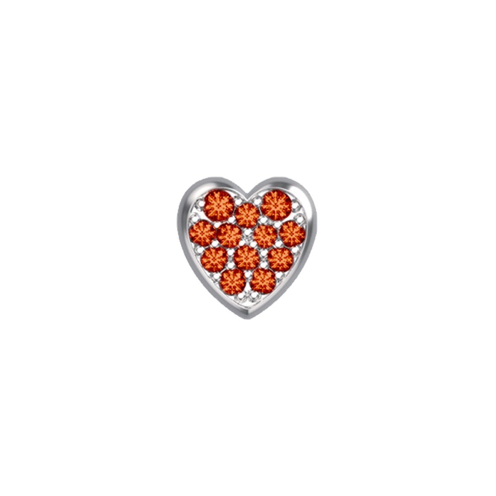 1 - Heart element White Gold with rubies Donna Oro Elements DCHR7398