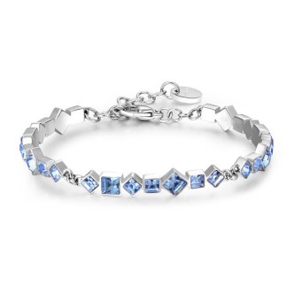 1 - Bracciale donna Symphonia Brosway BYM66 acciaio con cristalli blu