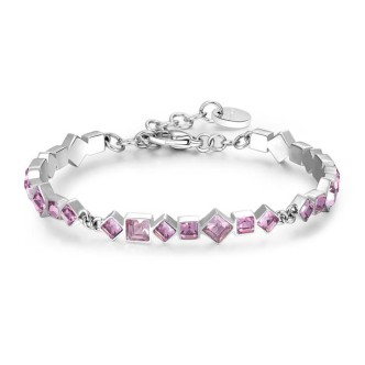 1 - Symphonia Brosway BYM67 steel woman bracelet with pink crystals