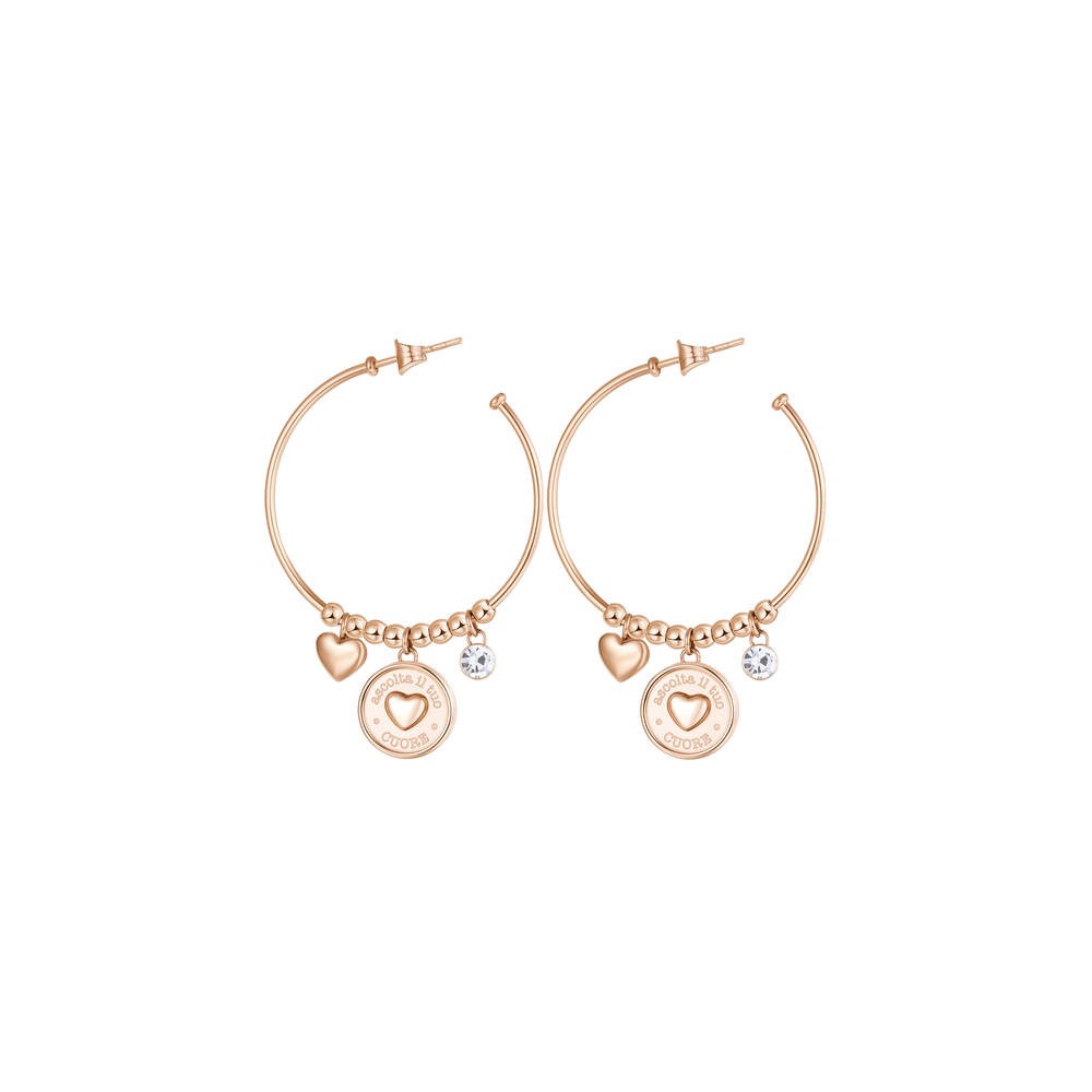 1 - Brosway BHKL22 heart Chakra earrings for women 316L steel PVD Rose Gold