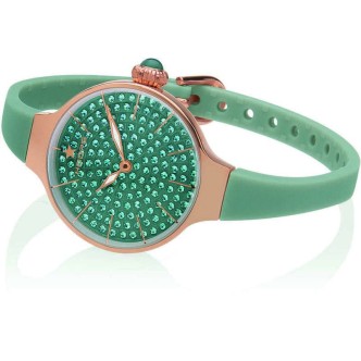 1 - Watch Hoops Only time women's analogue silicone strap Cheriè Diamonds 160 collection 2593LBG03