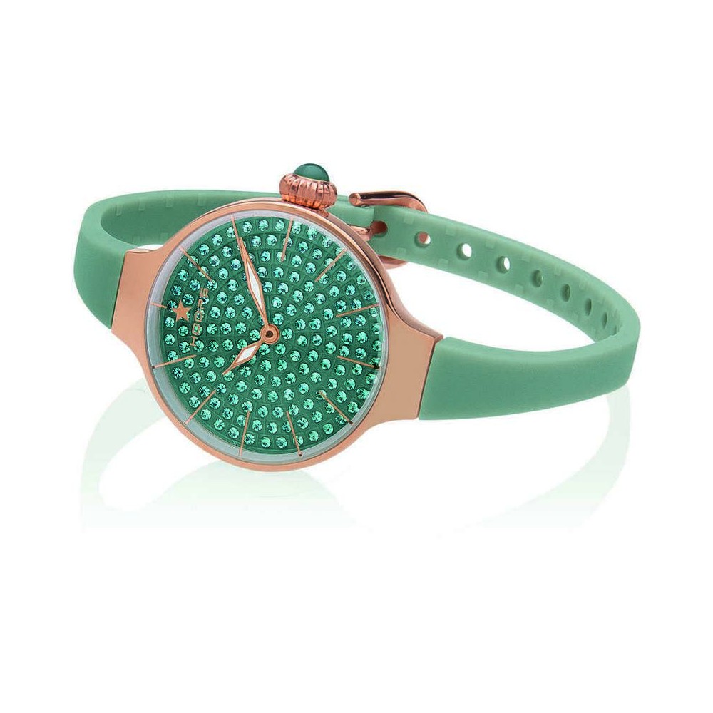 1 - Watch Hoops Only time women's analogue silicone strap Cheriè Diamonds 160 collection 2593LBG03