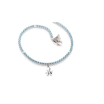 1 - Tennis Bracelet Le Bebè LBB130 18Kt White Gold with blue topazes