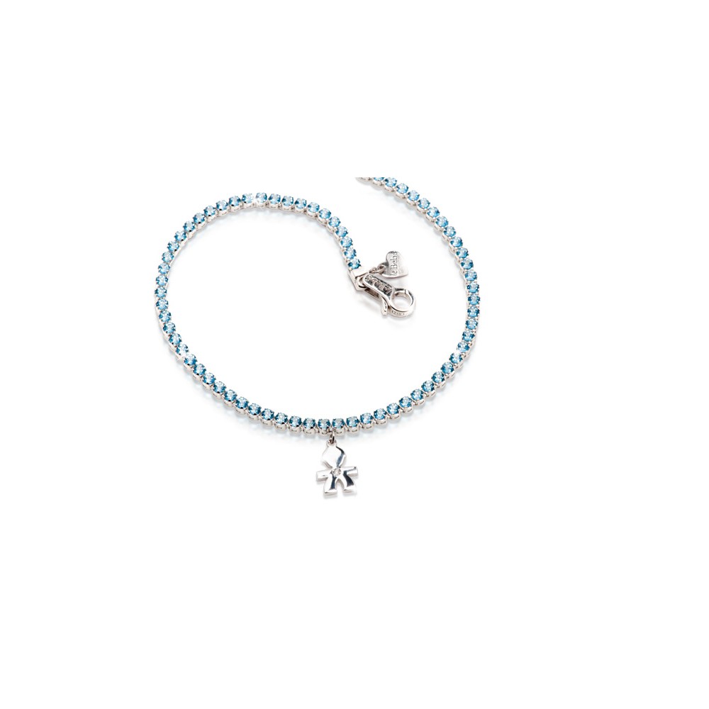 1 - Tennis Bracelet Le Bebè LBB130 18Kt White Gold with blue topazes