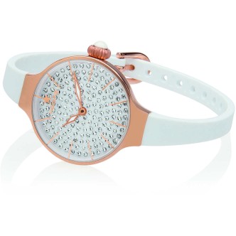 1 - Watch Hoops Only time women's analogue silicone strap Cheriè Diamonds 160 collection 2593LBG02