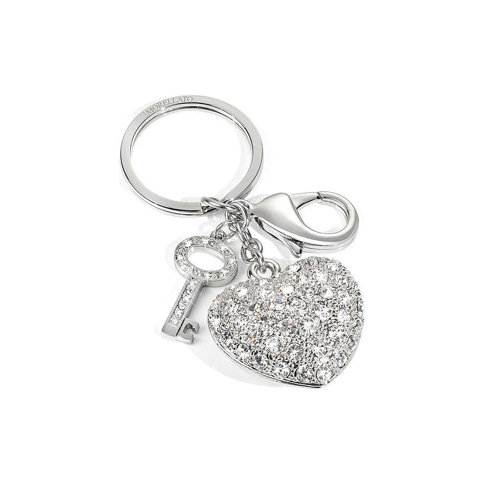 1 - Keychain heart and key Morellato SD0307 steel Magic collection