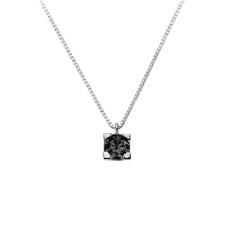 1 - Black diamond necklace Woman Gold DHPL8120.011 in 18Kt White Gold Luce collection