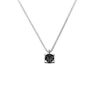 1 - Black diamond necklace Woman Gold DHPL8120.008 in 18Kt White Gold Luce collection