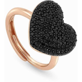 1 - Black heart ring Nomination woman 147910/020 925 Silver Easychic collection