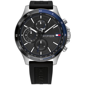 1 - Orologio Tommy Hilfiger West Cronografo uomo 1791724 acciaio con trattamento PVD Nero