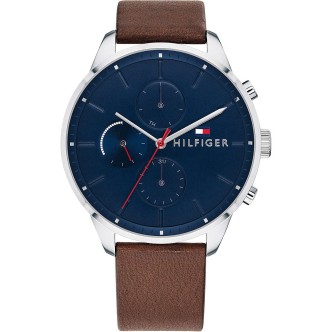 1 - Tommy Hilfiger Chase Multifunction men's watch 1791487 brown leather strap