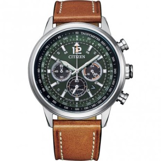 1 - Citizen Aviator Chronograph men's watch CA4470-15X steel Eco-Drive leather strap