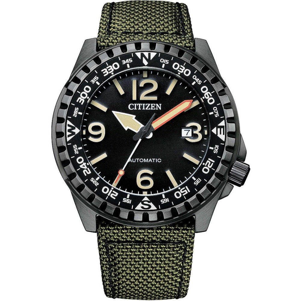 1 - Orologio Citizen Meccanico Automatico Military uomo NJ2197-19E acciaio Eco-Drive