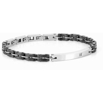 1 - Bracciale uomo Nomination Strong 028302/006 acciaio 316L PVD Nero