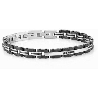 1 - Bracciale uomo Nomination Strong 028302/008 acciaio 316L PVD Nero