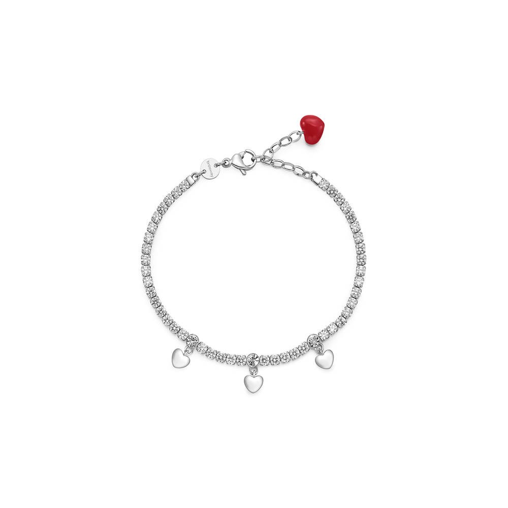 1 - Brosway Wish heart bracelet BEI043 316L steel with pendant zircons