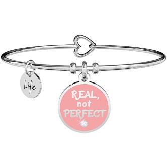 1 - Kidult Philosophy Real not Perfect bracelet 731721 316L steel pink enamel