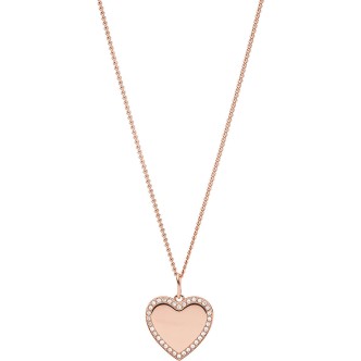 1 - Fossil heart necklace woman JF03362791 steel with crystals