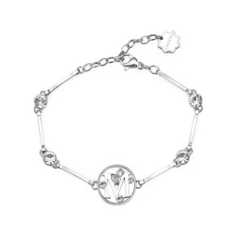 1 - Bracciale lettera M Chakra Brosway BHKB061 acciaio 316L con cristalli