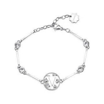 1 - Bracciale lettera V Chakra Brosway BHKB070 acciaio 316L con cristalli