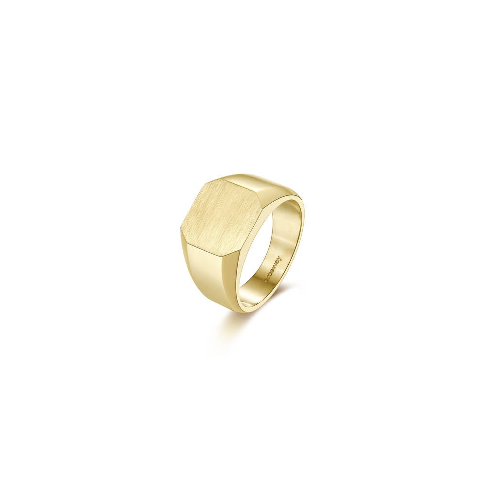 1 - INK Brosway BIK32A man ring in 316L steel PVD satin gold