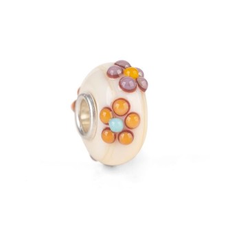 1 - Beads Bouquet Bianco Trollbeads vetro TGLBE-20141 "Custodisci la vera amicizia" collezione Thun