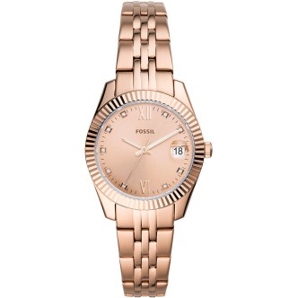 1 - Fossil ES4898 woman time only watch in Rose Gold steel Scarlette Mini collection