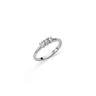 1 - Women's Gold Trilogy Ring White Gold with diamonds DHAT7892.005