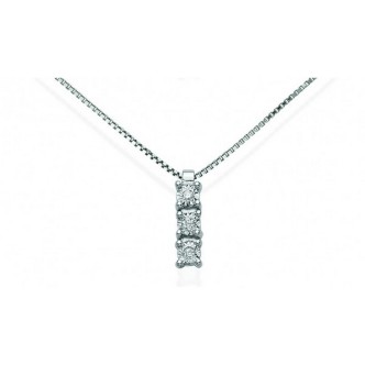 1 - Women's Gold Trilogy Necklace DHPT7893.005 White Gold with diamonds Luce collection