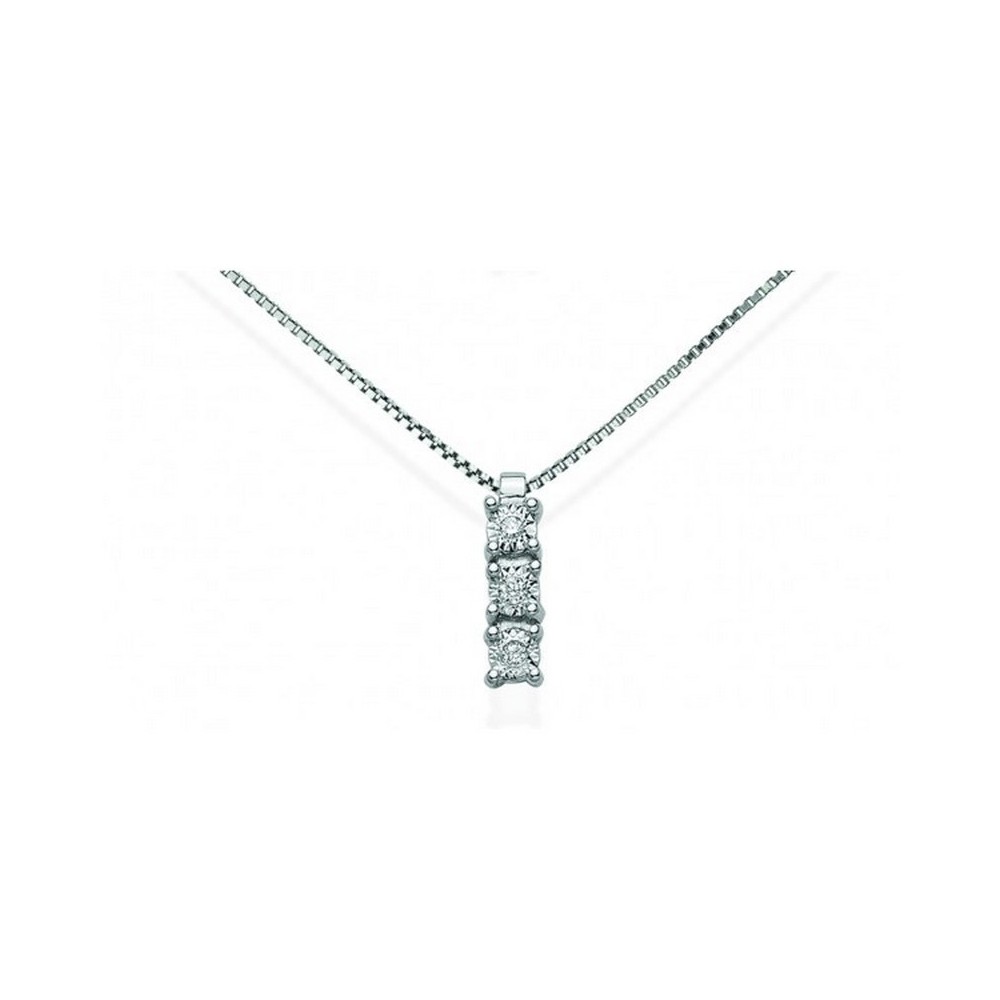 1 - Women's Gold Trilogy Necklace DHPT7893.005 White Gold with diamonds Luce collection