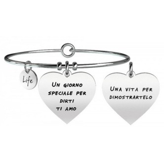 1 - Bracciale Kidult 731097 acciaio 316L con cuore collezione Love