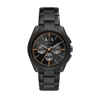 1 - Armani Exchange men's black chronograph watch AX2852 steel bracelet