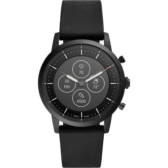 1 - Fossil Hybrid HR Collider Smoke FTW7010 smartwatch black silicone strap