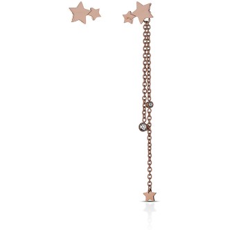 1 - Ops Object earrings in Rose Gold steel with small crystals collection Star OPSOR-525